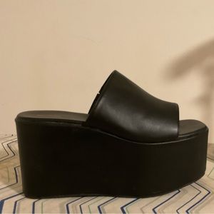 Black wedges, pretty little thing, WORN ONCE